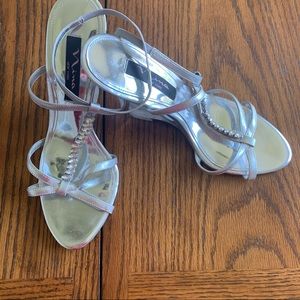 Nina Jeweled Lucite Wedge